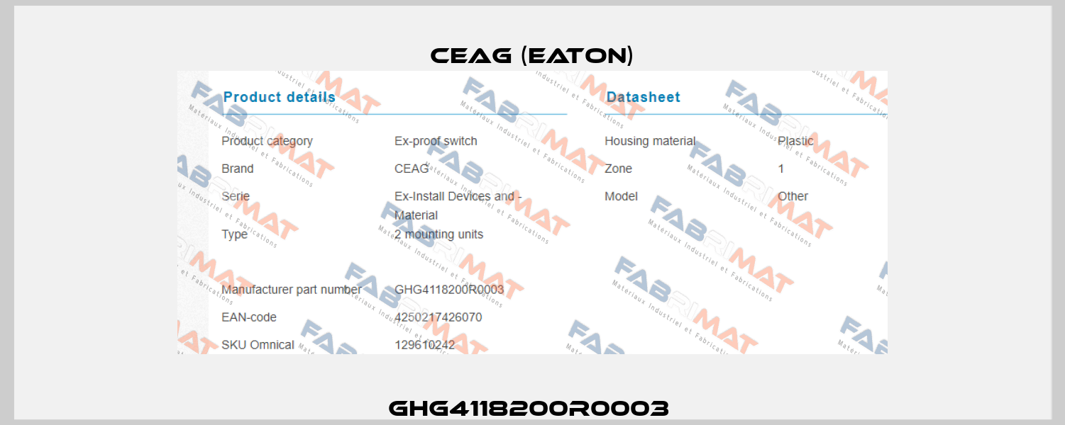 GHG4118200R0003  Ceag (Eaton)