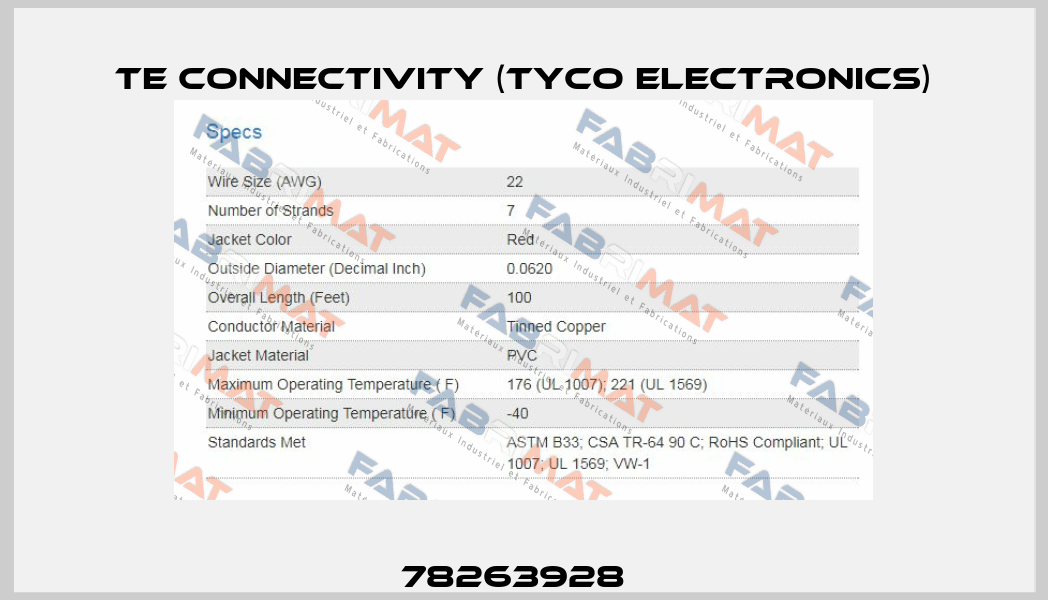 78263928   TE Connectivity (Tyco Electronics)