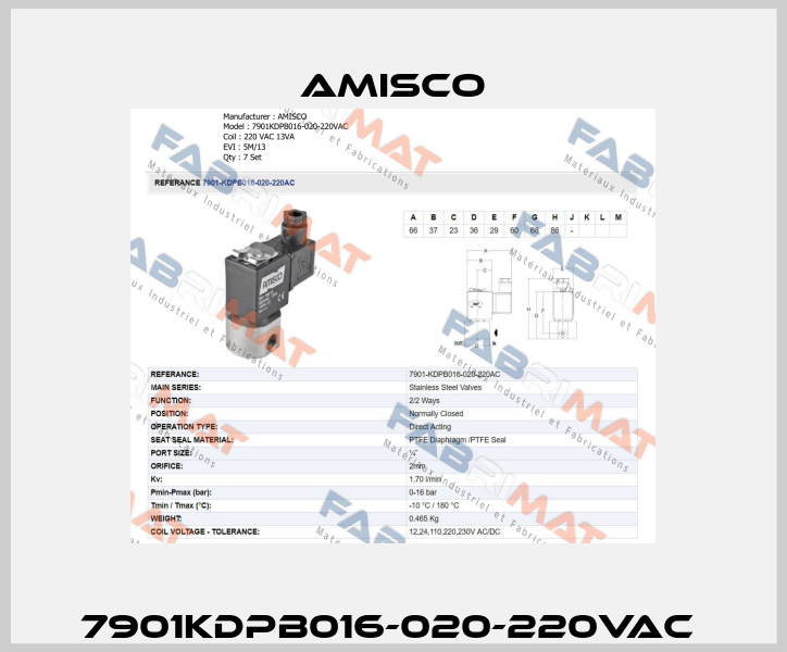 7901KDPB016-020-220VAC  Amisco