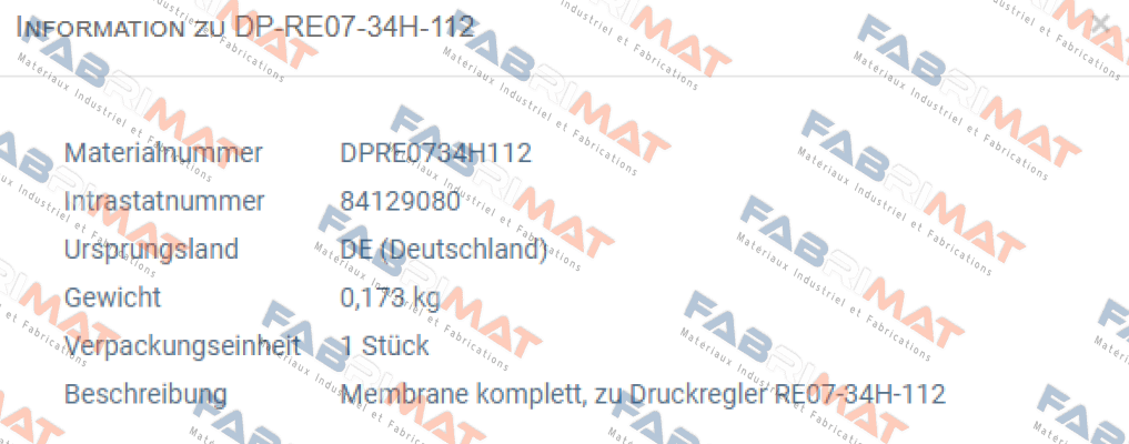 DP-RE07-34H-112  (Membrane zu Druckregler RE07-34H-112)  STASTO