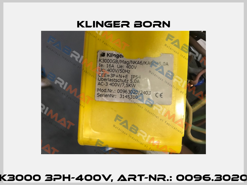 K3000 3Ph-400V, Art-Nr.: 0096.3020 Klinger Born