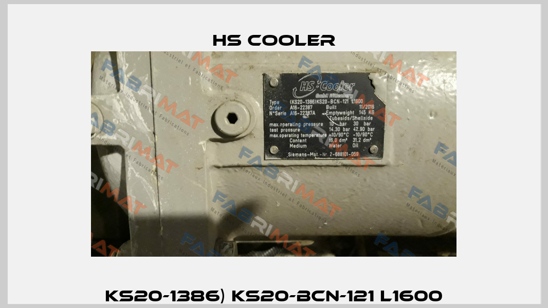 KS20-1386) KS20-BCN-121 L1600 HS Cooler
