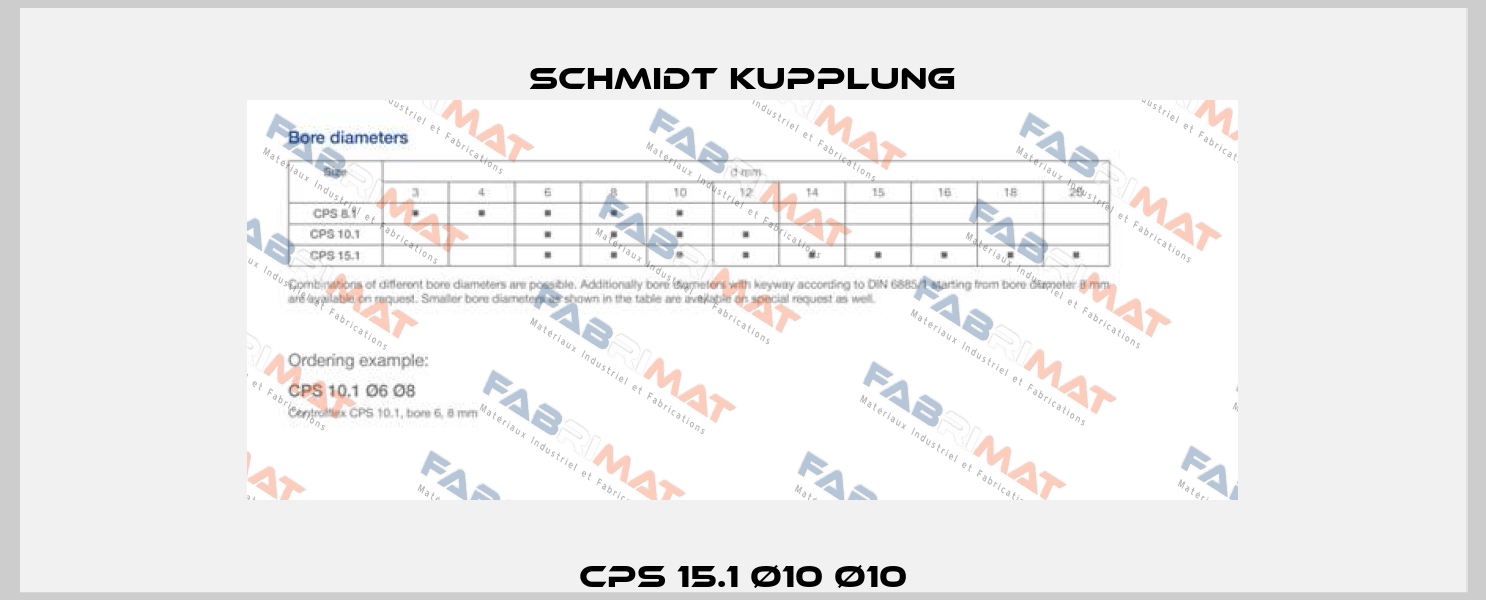 CPS 15.1 Ø10 Ø10 Schmidt Kupplung