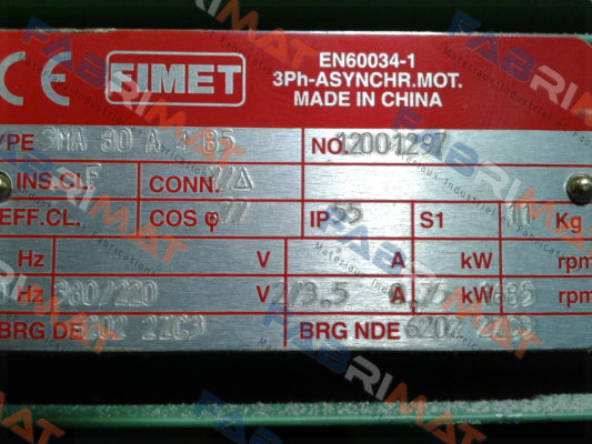 3MA 80 A 4 T.380/220V 60HZ B5 0,75KW Fimet