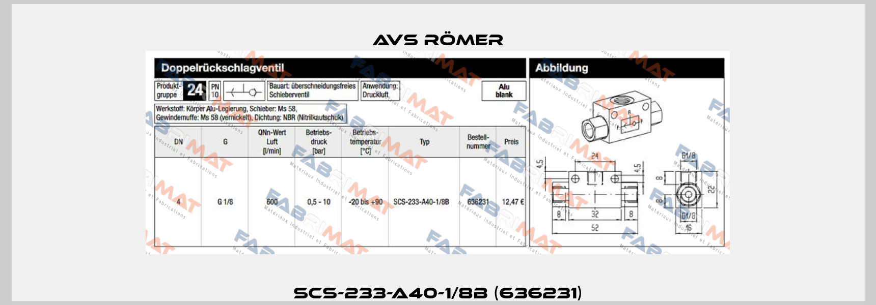 SCS-233-A40-1/8B (636231) Avs Römer