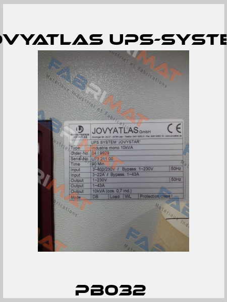 PB032  JOVYATLAS UPS-System