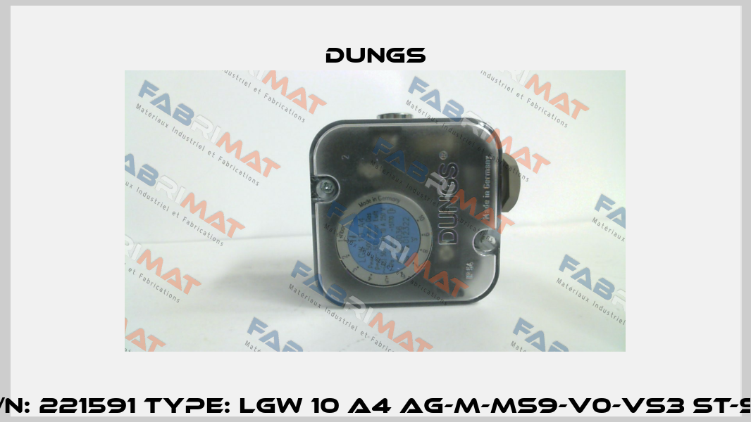 P/N: 221591 Type: LGW 10 A4 Ag-M-MS9-V0-VS3 st-se Dungs