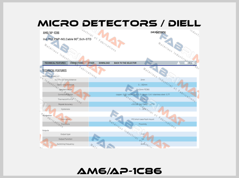 AM6/AP-1C86 Micro Detectors / Diell