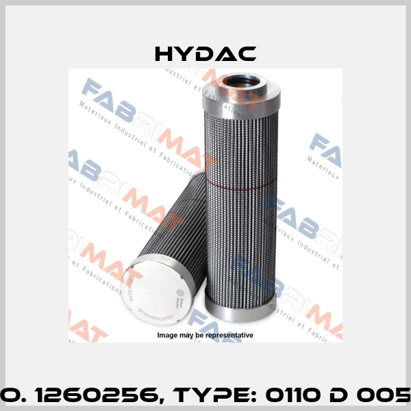 Mat No. 1260256, Type: 0110 D 005 V /-V  Hydac