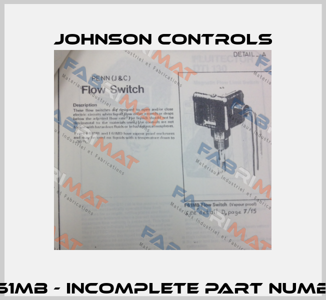 FM61MB - incomplete part number  Johnson Controls