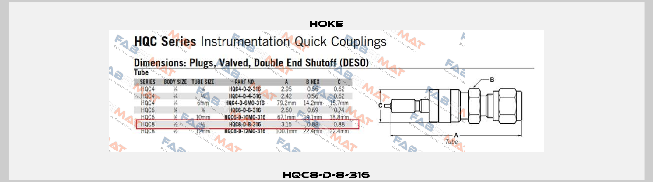HQC8-D-8-316 Hoke