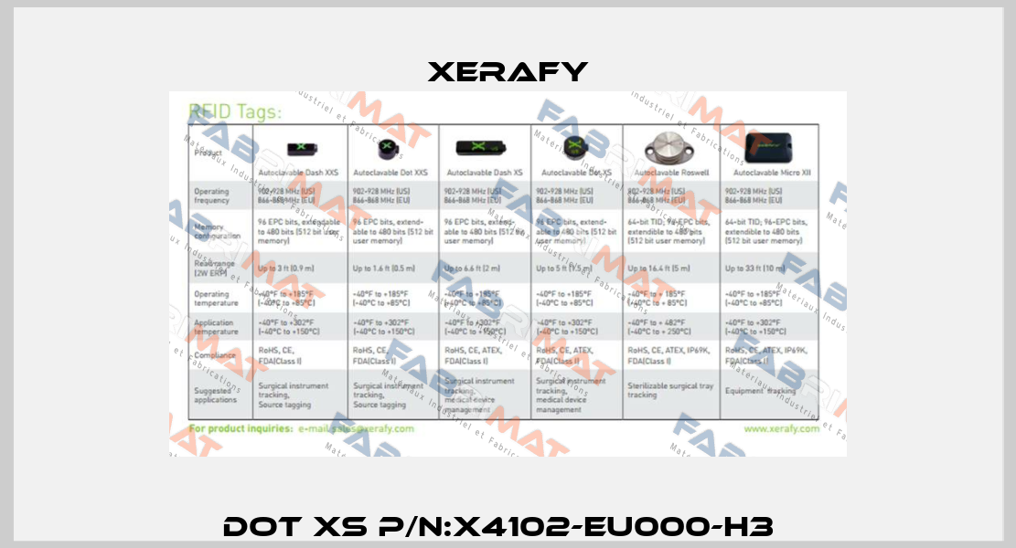 Dot XS P/N:X4102-EU000-H3   Xerafy